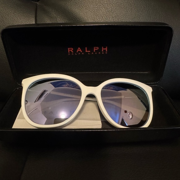Ralph Lauren White Frame Sunglasses with Purple Lenses main image 7